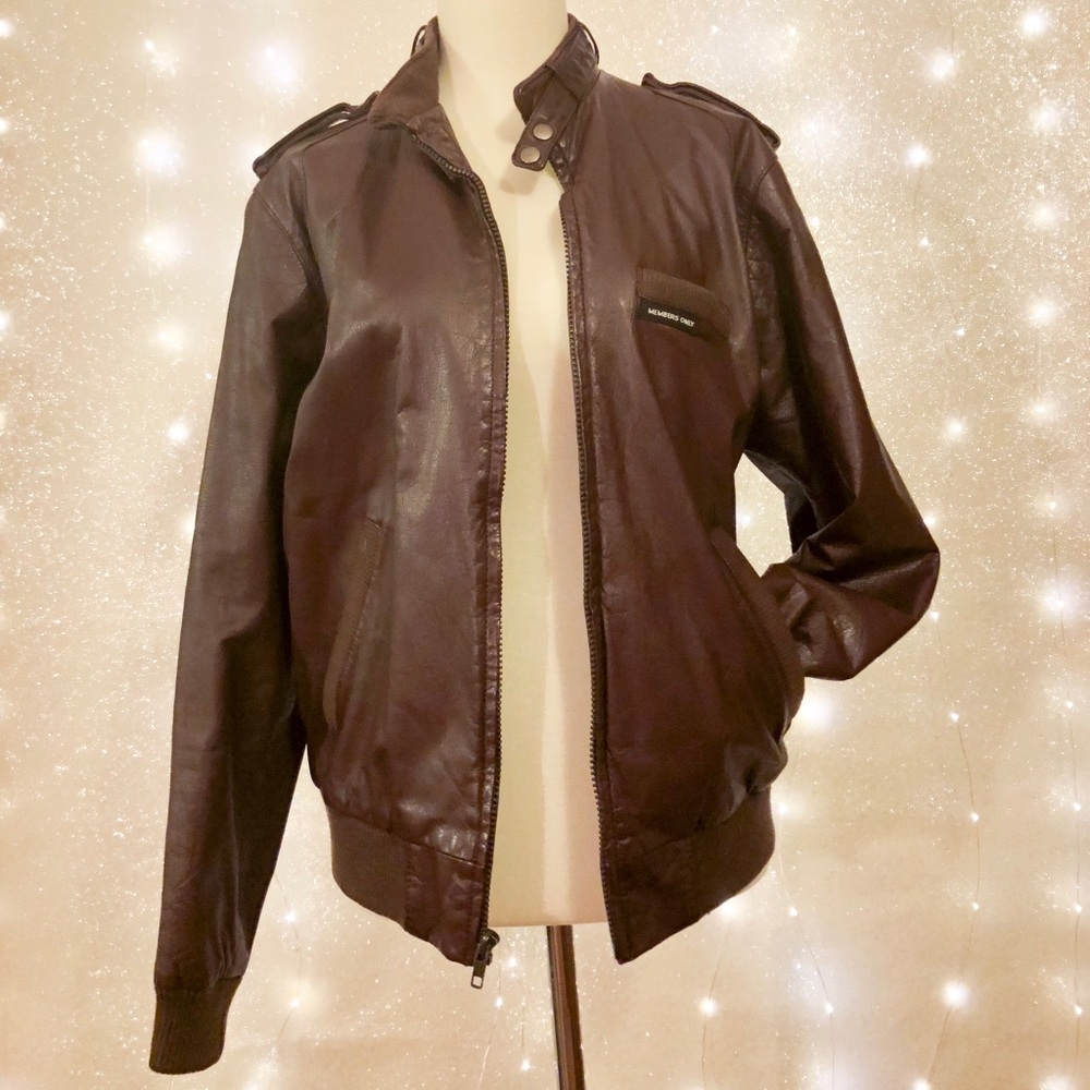 Members Only Leather Racer Moto Jacket